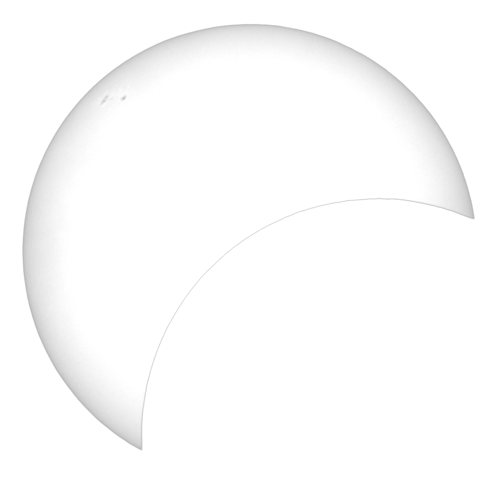 The sun 45% eclipsed, photographed at 12:35 local time.