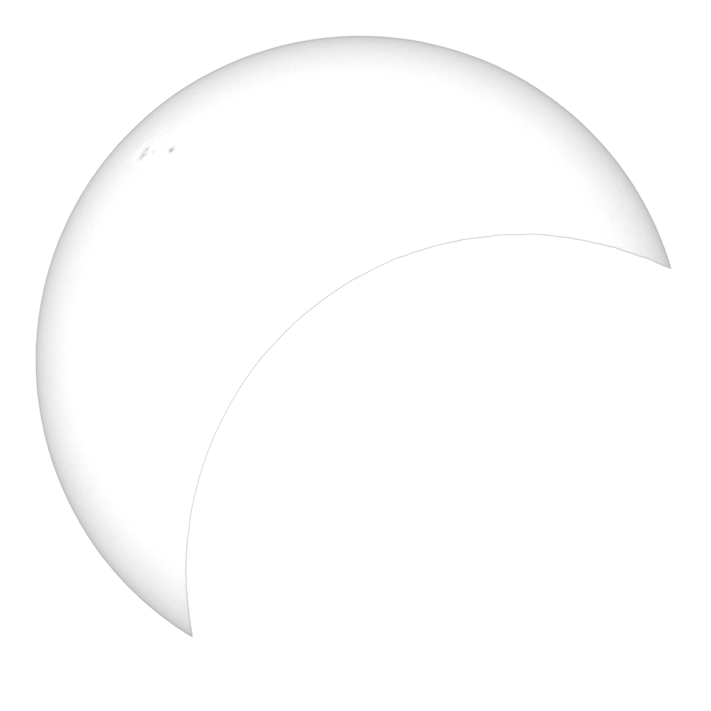 The sun 55% eclipsed, photographed at 12:42 local time.