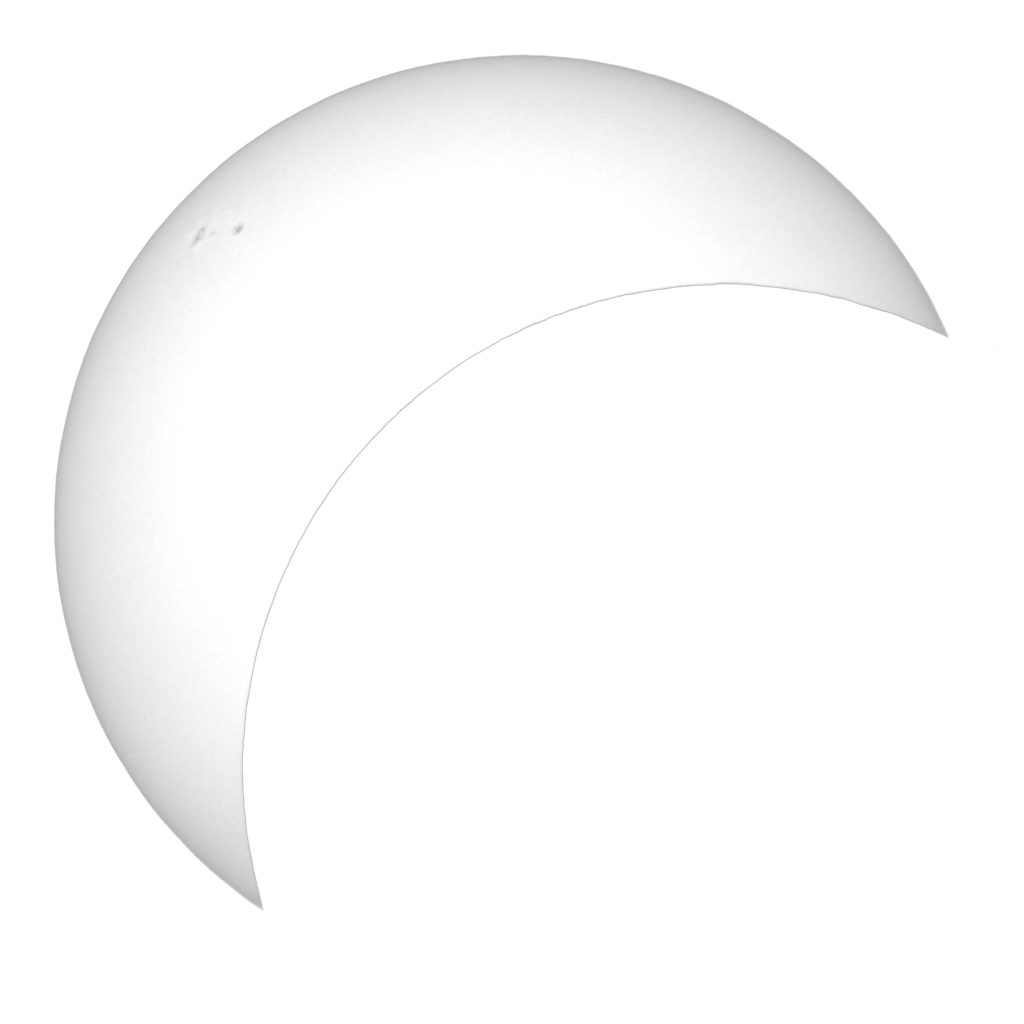 The sun 63% eclipsed, photographed at 12:48 local time.