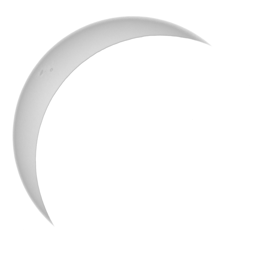 The sun 86% eclipsed, photographed at 13:04 local time.